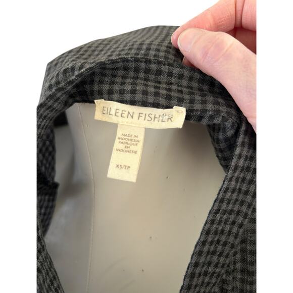 Eileen Fisher Oversized Organic Linen Maxi Puckered Shirt Dress Mandarin Gray XS - Picture 10 of 11